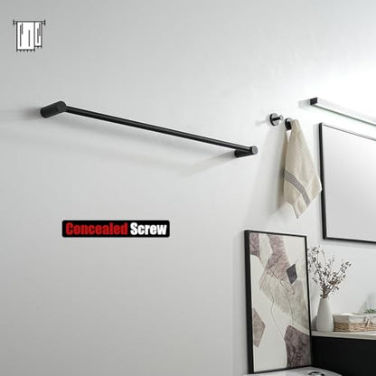 JQK Bath Towel Bar Black, 32.5 Inch 304 Stainless Steel Thicken 0.8mm 2 Pieces Towel Rack Bathroom Wall Mount, Useable Length 30 Inch, TB610L30-PB - color: Black, size: 32.5 Inch