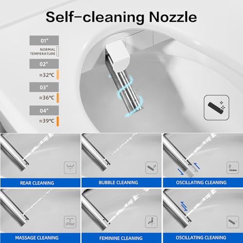 Elongated Bidet Toilet Seat X5, Electric Heated Bidet with Soft Close, Bidet Attachment for Toilet Warm Water with Air Purification