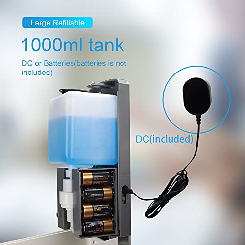 Touchless Automatic Foaming Hand Soap Dispenser Wall Mount, Motion Sensor Foam Liquid Refill Bottle Sanitizer Dispensing for Bathroom Kitchen Home Farmhouse Station 1306-s - color: 1306