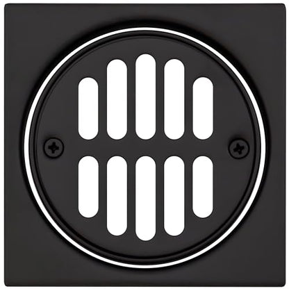 Westbrass R313-100-62 Square Brass Shower Tile with Round Strainer Grid Drain Cover and Crown Ring, Matte Black (100-Pack) - color: Matte Black, size: 100-Pack