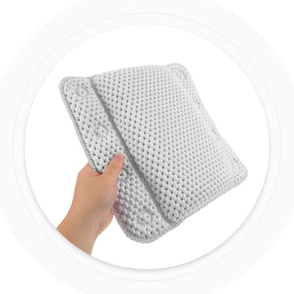 Artibetter Non-Slip Tub Pillow for Bath with Suction Cups, Thickened PVC Sponge Cushion, Quick Drying Bath Pillow Cushion for Neck and Back Support, for Travel and Home Bathrooms
