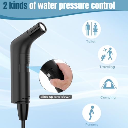 Teabelle 2.3L Portable Electric Bidet, 2-Speed Pressure, USB Rechargeable | Soft Pressure Sprayer, for Bathroom, RV Car & Outdoor Camping, Mini Body Washing Cleaner with USB Cable
