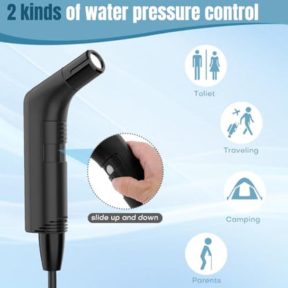 Teabelle 2.3L Portable Electric Bidet, 2-Speed Pressure, USB Rechargeable | Soft Pressure Sprayer, for Bathroom, RV Car & Outdoor Camping, Mini Body Washing Cleaner with USB Cable