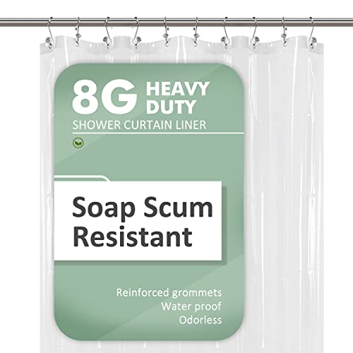 Barossa Design 54x78 Inch Stall Shower Curtain/Liner Heavy Duty, Clear | 8G Thick PEVA, 3 Magnets at Bottom, 10 Rustproof Grommets, Waterproof, PVC Free, 54x78 Inches for Bathroom Stall - color: 1a. Clear, size: 54"W x 78"L (Pack of 1)