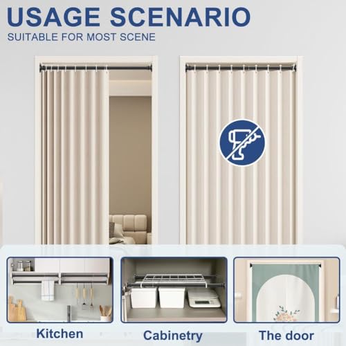 Small Shower Curtain Rod 18-32 In, Black Short Tension Rod | Installs by Spring Tension with No Drilling, Built in Durable Stainless Steel - color: Black