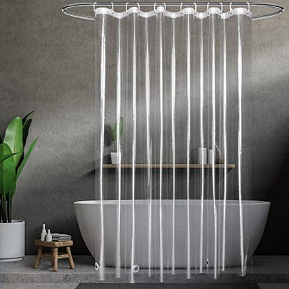 UFRIDAY 80 inch Shower Curtain Liner, Extra Long Shower Curtain or Liner 72 x 80 Inches,Transparent 9G Clear Shower Curtain Liner,EVA Shower Curtain with 5 Bottom Magnets and 12 Grommet Holes - size: 72"W x 80"L (Pack of 1)