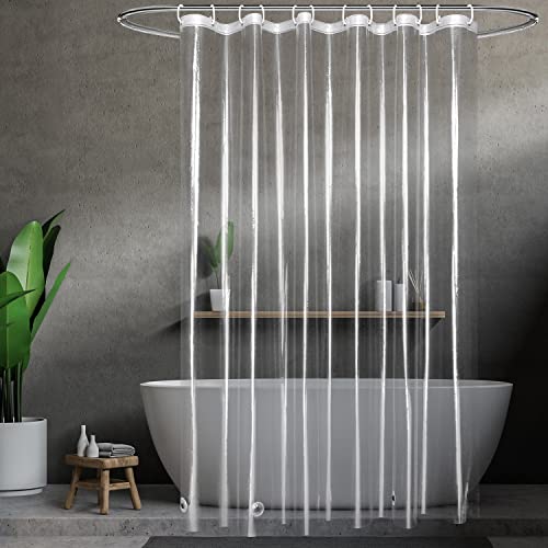 UFRIDAY 80 inch Shower Curtain Liner, Extra Long Shower Curtain or Liner 72 x 80 Inches,Transparent 9G Clear Shower Curtain Liner,EVA Shower Curtain with 5 Bottom Magnets and 12 Grommet Holes - size: 72"W x 80"L (Pack of 1)