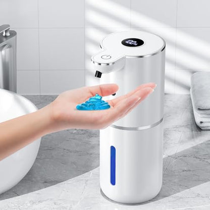 Fachixy Automatic Liquid Soap Dispenser Touchless, Smart Digital Display | 12.8oz/380mL, Up to 90 Days Battery Life, 6 Adjustable Level, Rechargeable, Wall Mountable IPX5 for Kitchen & Bathroom, White - color: White, style: Liquid