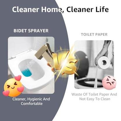 Handheld Bidet Sprayer for Toilet, Cloth Diaper Sprayer with Wall Mounts (ABS) and Hand Held Bidet Bathroom Hose (Stainless Steel), Jet Spray for Toilet, Muslim Shower, Easy to Install (Black) - color: Black