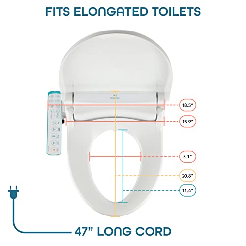 BidetMate 1000 Series Bidet Toilet Seat, Heated Water and Seat, Side Panel | Instant warm-water wash, heated seat, air dryer, and self-cleaning nozzle. Side panel control. Fits elongated toilets. - style: 1000 Series | Elongated | Side Panel