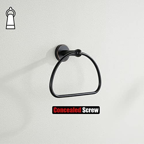 JQK Towel Ring Oil Rubbed Bronze, Stainless Steel Half Ring Towel Holder for Bathroom, 7 Inch ORB Wall Mount, TR160-ORB - color: Oil Rubbed Bronze