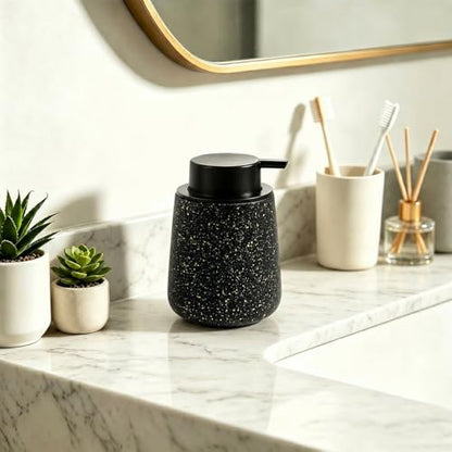 Ceramic Foaming Soap Dispenser - 14.5 oz Foam Hand Soap Dispenser Bathroom, Modern Refillable Dish Wash Soap Bottle for Kitchen with Large Easy-to-Press Pump, Black - color: Black