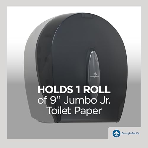 Georgia-Pacific Single-Roll Jumbo Toilet Paper Dispenser by GP PRO (Georgia-Pacific), Translucent Smoke, 59009, 10.610" W x 5.390" D x 11.290" H - style: 1-Roll