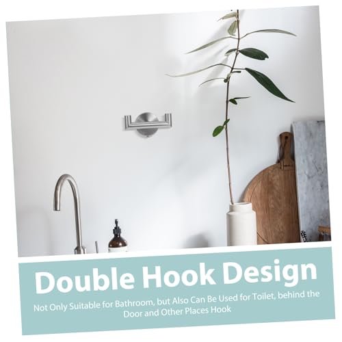 Cabilock 2pcs Double Towel Hook Hooks Towel Bar for Bathroom Wall Holder Mounted Serviette Hang Towels Chrome Over Shower Hook The Bathrooms Multiple Drying Wall Hook Stainless Steel Golden