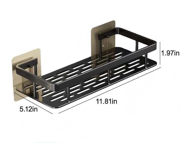 Wall-mounted Shower Rack, Large Capacity, No-drill Installation, Floating Shelf for Bathroom and Kitchen, Space-saving, Easy to Install, Used to Store Toiletries, Cosmetics and Miscellaneous Items