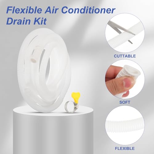 PATIKIL 13.12ft Air Conditioner Drain Kit, Universal AC Drain Hose Connector Hose with Clamp Rubber Adapter for Mini-Split Window AC Unit Dehumidifier Faucet - size: 13.12ft