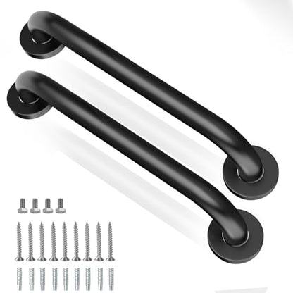 Shower Grab Bars 16 Inch, 500 lbs Heavy Duty, 2 Pack | 304 Stainless Steel Non-Slip Bathroom Safety Handrail, Wall Mounted Assist Bar for Elderly, Handicap, Bathtub & Toilet - size: 16Inch-2Pack