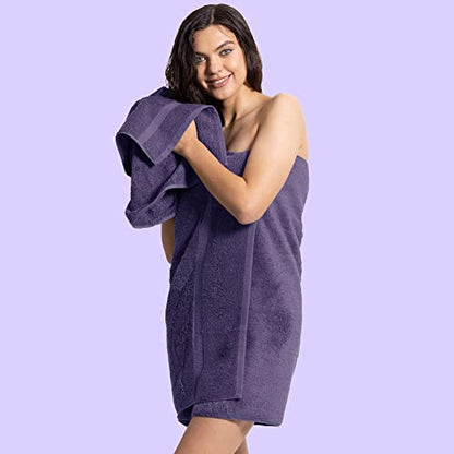 Chakir Turkish Linens 100% Cotton Premium Turkish Towels for Bathroom | 16'' x 30'' (4-Piece Hand Towel, Plum) - color: Plum