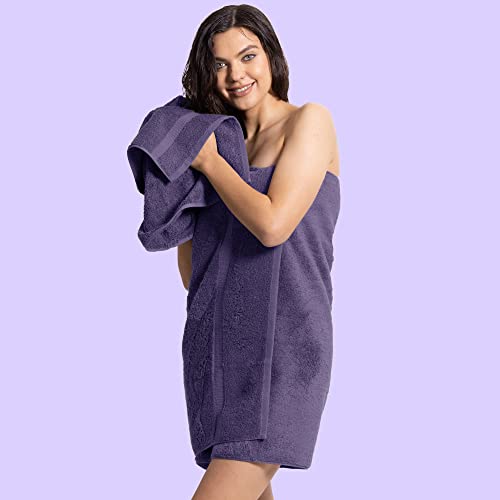 Chakir Turkish Linens 100% Cotton Premium Turkish Towels for Bathroom | 16'' x 30'' (4-Piece Hand Towel, Plum) - color: Plum