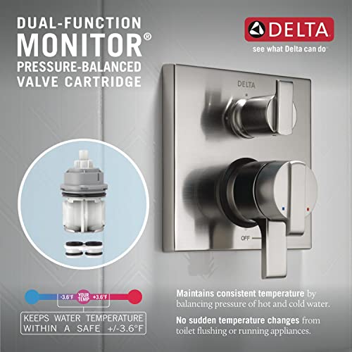 Delta Faucet Trinsic 17 Series 3-Setting Integrated Diverter Valve Trim Kit, Gold Diverter Valve Trim Kit, Shower Trim Kit, Champagne Bronze T27859-CZ (Valve Not Included) - color: Champagne Bronze