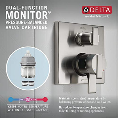 Delta Faucet Trinsic 17 Series 3-Setting Integrated Diverter Valve Trim Kit, Gold Diverter Valve Trim Kit, Shower Trim Kit, Champagne Bronze T27859-CZ (Valve Not Included) - color: Champagne Bronze