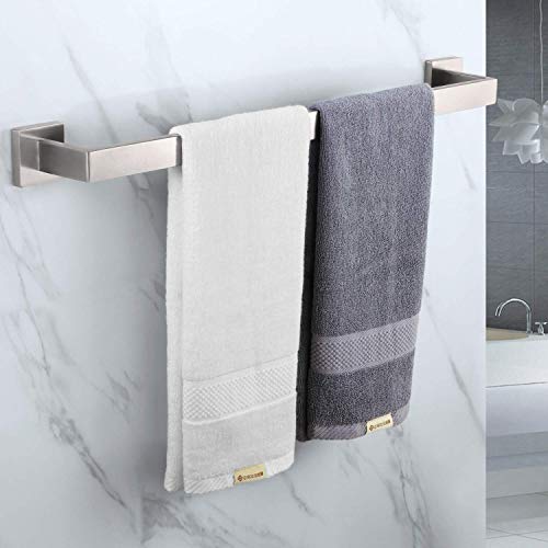 KOKOSIRI 24-Inch Single Towel Bar, Bathroom Kitchen Towel Holder, Wall Mounted SUS304 Stainless Steel Towel Rack, Brushed Nickel, B4003BR-L24 - color: Brushed Steel, size: 24-Inch