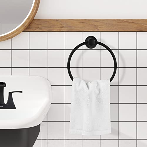 Towel Ring Round Closed 7" Diameter for Bathroom | Brass with Zinc Alloy Base, Hand Towel Holder for Kitchen, Concealed Mounting Hardwares