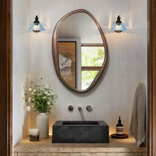 XIEDUN Vanity Light Black Wall Sconces Modern 1-Light Bathroom Sconces - color: Black and Blue, size: 1 Light