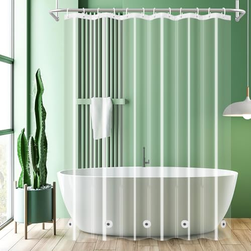 UFRIDAY Clear Extra Long Shower Curtain Liner 72 x 84 inches,Heavy Duty Waterproof Transparent Clear Bathroom Shower Liner with 5 Magnets Bottom. - color: Clear, size: 72"W x 84"L (Pack of 1)