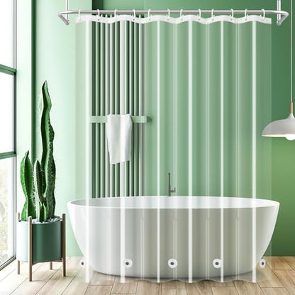 UFRIDAY Clear Extra Long Shower Curtain Liner 72 x 84 inches,Heavy Duty Waterproof Transparent Clear Bathroom Shower Liner with 5 Magnets Bottom. - color: Clear, size: 72"W x 84"L (Pack of 1)