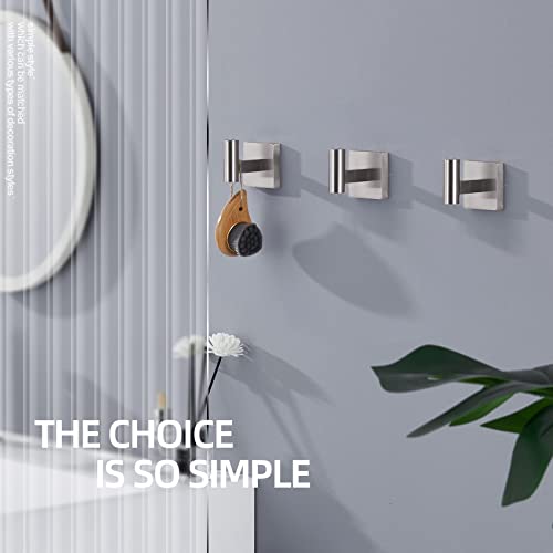 KOKOSIRI Robe Hook Bathroom Towel Coat Hooks for Bath Kitchen Wall 3 Pack Brushed Nickel Stainless Steel B1013BR-P3 - color: Brushed Nickel, size: 3 Pack