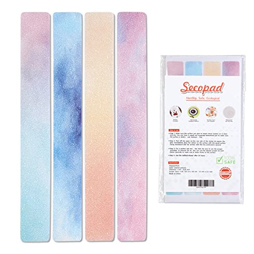 Secopad Anti Slip Colorful Shower Strips 24 PCS Safety Bathtub Strips Adhesive Decals for Bath Tub Shower Stairs Ladders Boats - color: Pink