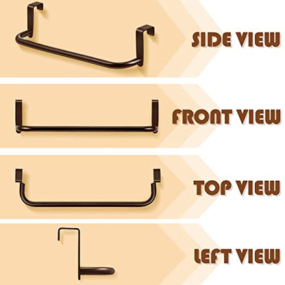 2 Pieces Metal Towel Bar Kitchen Cabinet Steel Towel Rack Bar for Hanging on Inside or Outside of Doors, Home Kitchen Bathroom(Brown) - color: Brown