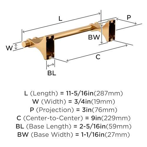 Amerock Davenport Champagne Bronze 9 inch (229 mm) Center-to-Center Towel Bar, BH36055CZ - color: Champagne Bronze, size: 9 Inch (229 mm)
