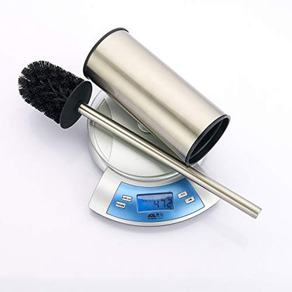 BGL Toilet Brush Holder Brushed Nickel, Stainless Steel 304 Brushed Nickel Round Freestanding Toilet Bowl Brush and Holder for Bathroom - color: Brushed Nickel