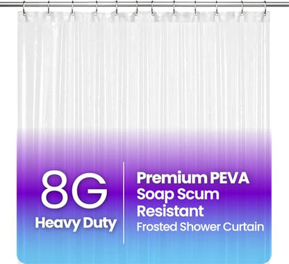 LiBa Shower Curtain PEVA 8G, 72x84 Inch Waterproof Frosted | Non-toxic shower liner, waterproof plastic shower curtain, rust-proof grommets, weighted magnets, bathroom accessories - color: 8g Peva - Frosted, size: 72"W x 84"L (Pack of 1)