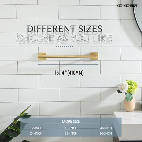 KOKOSIRI Hand Towel Bar Bathroom Towel Holder for Bath Kitchen Cabinet Towel Rails 16 Inch Brushed Gold Stainless Steel B4005BG-L16 - color: Brushed Gold, size: 16-Inch