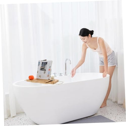 MAGICLULU Bathtub Storage Rack Bamboo Bathtub Tray Expandable Tub Organizer Bath for Bathroom