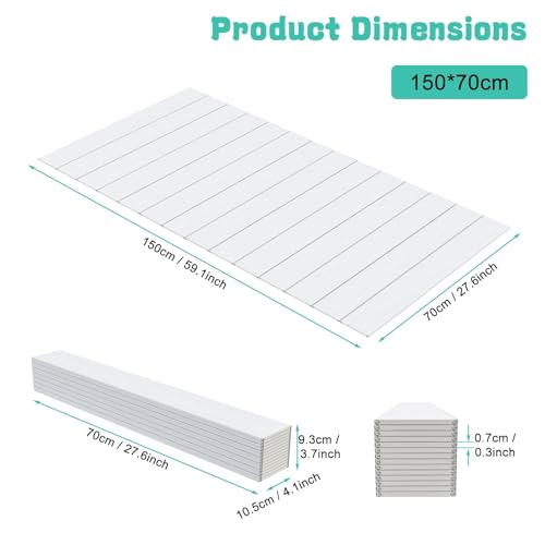 Bathtub Tray - 59x27.5x0.3in Foldable Anti-dust Bathtub Cover Bath Insulation Cover, PVC Shutter Bath Lid Fit Most Tubs, Can Store Wine Glass, Books, Tablets, Cellphones - size: 59.1" x 27.6" x 0.3"