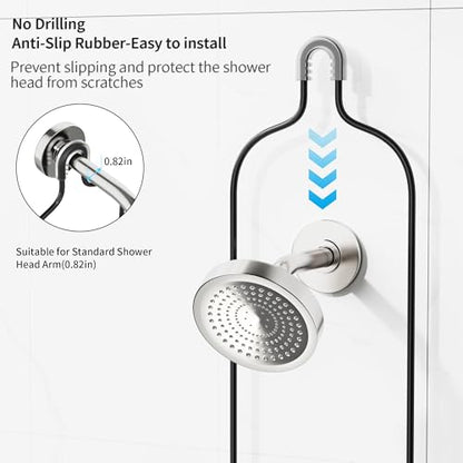 DAOYA Shower Caddy Hanging, Anti-Swing Over Head Shower Caddy, Rustproof Bathroom Organizer with Soap Holder & Hooks - color: Black, size: L