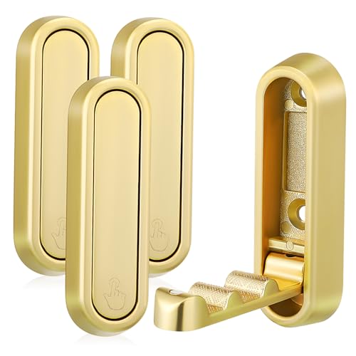 Zerodeko 4pcs Zinc Alloy Folding Bathroom Door Hooks Over Door Storage Coat Hooks for Hanging