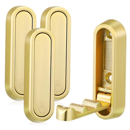 Zerodeko 4pcs Zinc Alloy Folding Bathroom Door Hooks Over Door Storage Coat Hooks for Hanging
