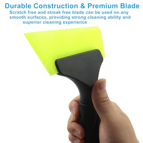 5 Inch Silicone Squeegee, Green | Non Slip Handle, Streak-Free Cleaning, For Car, Glass, Mirror, Shower, Door, Bathroom - color: Green