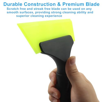 5 Inch Silicone Squeegee, Green | Non Slip Handle, Streak-Free Cleaning, For Car, Glass, Mirror, Shower, Door, Bathroom - color: Green