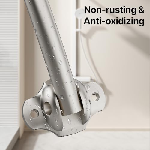 Curved Shower Curtain Rod, Rust Resistant, Adjustable Length 42-73 inches for Shower, Bathroom, Hole Punch Required-Brushed Nickel - color: Brushed Nickel
