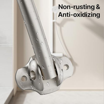 Curved Shower Curtain Rod, Rust Resistant, Adjustable Length 42-73 inches for Shower, Bathroom, Hole Punch Required-Brushed Nickel - color: Brushed Nickel