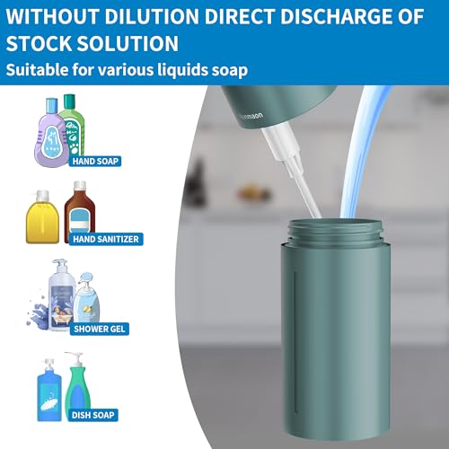 Automatic Soap Dispenser Touchless, Modern, Kitchen & Bathroom, Hands-Free, Adjustable Volume, Long Battery Life, Compatible with Thick & Thin Soap, Easy for Toddlers, Clog-Free, Green - color: Matte Green