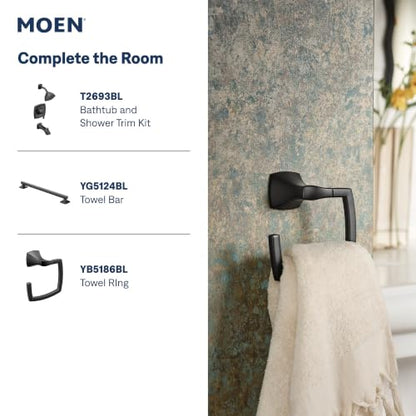 Moen Voss Matte Black Two-Handle Widespread Bathroom Faucet Trim Kit, Valve Included, TV6905BL - color: Matte Black