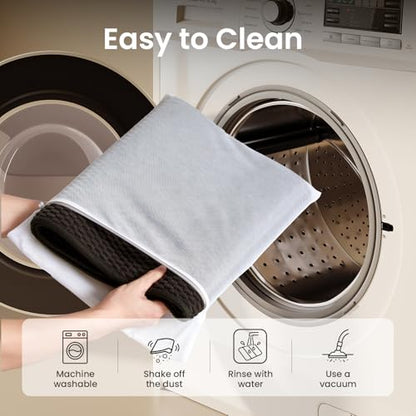 TYUU Bath Mat Set 2 Piece, Bathroom Rugs Non Slip Washable & Toilet Mat | Non Slip Quick Dry Absorbent Thin Low Pile Bathroom Mats, Washable Bath Rugs 2 Pc Set: 16x24 Mat & Toilet Mat 20x24 in. Black - color: Black, size: 16"x24" + 20"x24" U Shape