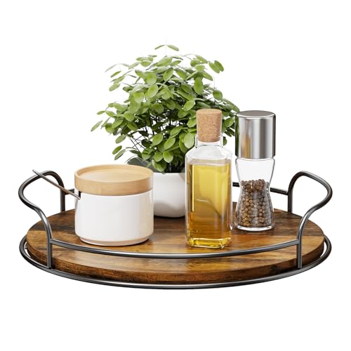 LAMU Lazy Susan Organizer, 11'' Lazy Susan Turntable for Cabinet, Table Top, Kitchen, Countertop, Bathroom, Pantry, Spice Organization, Wooden,1 Pack - size: 11in 1 Pack